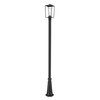 Z-Lite Sheridan 1 Light Outdoor Post Mounted Fixture, Black And Seedy 594PHMR-519P-BK